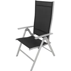 VILLANA Sylvania Klappstuhl, silber/schwarz, Aluminium/Textil, 67 x 58 x 113 cm, klappbar