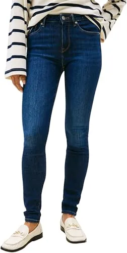 Tommy Hilfiger HERITAGE COMO SKINNY RW Jeans - Stylische Skinny-fit-Jeans in Dunkelblau mit elastischem Denim, ideal für einen lässigen Look. Ausgestattet mit einem Tommy Hilfiger Logo-Badge für extra Style.