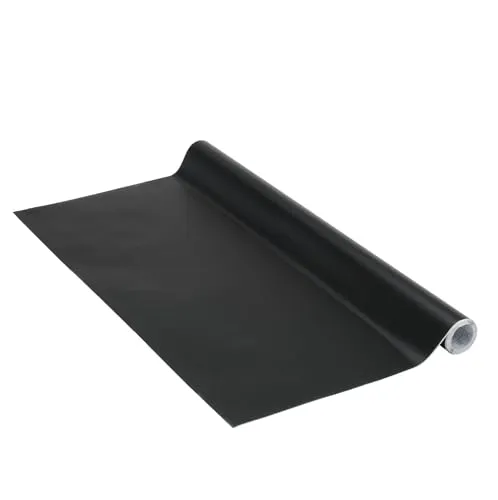 Klebefolie Uni Matt Schwarz Dekofolie Möbelfolie Tapeten selbstklebende Folie, PVC, ohne Phthalate, schwarz, 45cm x 2m, 160µm (Stärke: 0,16mm), Venilia 53290