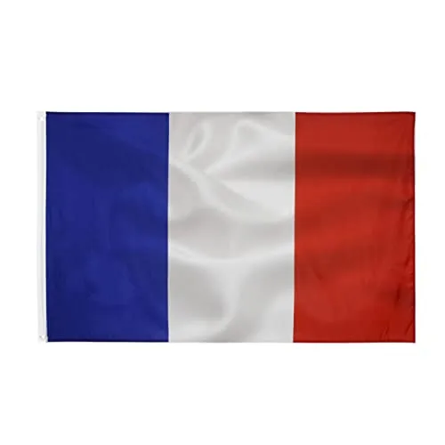 French Flag Drapeau français 90 x 150 cm- Französische Flagge Polyester leuchtenden Farben mit Messing-Ösen