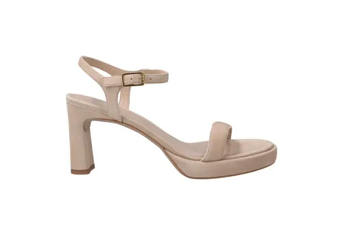 Unisa SORO_24_KS SKIN Damen Sandaletten in Beige - Elegante Sandaletten in Größe 38, mit 8,5 cm Absatzhöhe. Aus hochwertigem Veloursleder für einen stilvollen Look und optimalen Tragekomfort im Alltag.