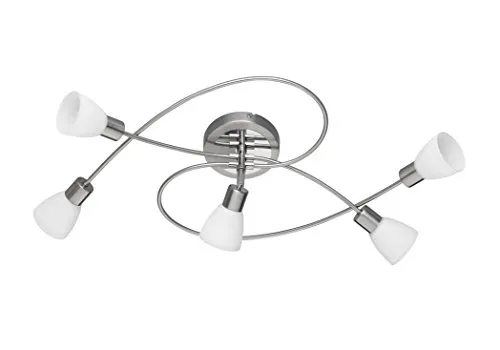Trio Leuchten LED-Deckenleuchte Carico 5-flammig, nickel matt/chrom - Moderne 5-flammige LED-Deckenleuchte in Nickel matt und Chrom. Inklusive energiesparender LEDs für warmweißes Licht, ideal zur optimalen Ausleuchtung Ihres Raumes.