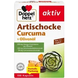 Doppelherz Artischocke Curcuma+Olivenöl Kapseln - Arzneimittel mit 220 mg Artischockenextrakt und 28 mg Curcuma, unterstützt die Gesundheit der Leber und bietet wertvolle Omega-9-Fettsäuren aus Olivenöl.
