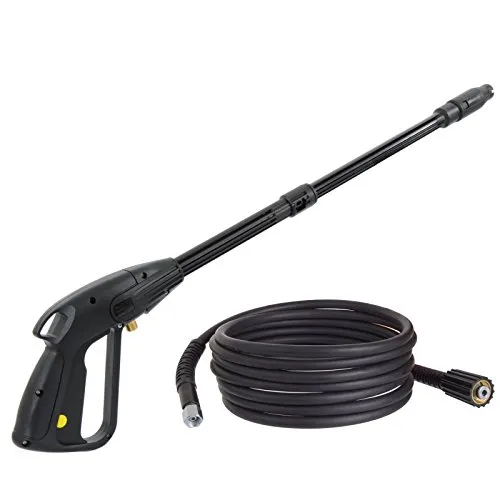 TECHKAR Hochdruckreiniger Pistole mit 5m Schlauch - Strahlrohre für Hochdruckreiniger - Vielseitige Verwendung mit KARCHER K2-K7, verstellbare Düse für präzise Reinigung und Nylonschlauch für hohe Flexibilität und Widerstandsfähigkeit.