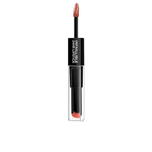 L'Oréal Paris Infaillible 2in1 Lippenstift & Pflegebalsam, Nr. 312 Incessant Russ - Make Up - Kussechter 2in1 Lippenstift mit feuchtigkeitsspendendem Hyaluron Gel für 24h Halt und verführerisch gepflegte Lippen.