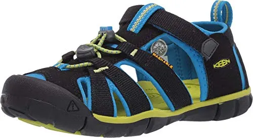 KEEN Seacamp II CNX Sandale Kinder Blau 33 - Wanderschuhe für Kinder mit leichtem und wasserfestem Obermaterial, ideal für Abenteuer im Wasser und an Land. Anatomisch geformtes Fußbett und rutschfeste Sohle bieten optimalen Komfort und Sicherheit.
