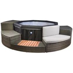 Xxxl Whirlpool Netspa Octopus - 73 cm, elegantes Design mit Massageblasen und antibakterieller Filtration für luxuriöses Wellness-Feeling im Garten