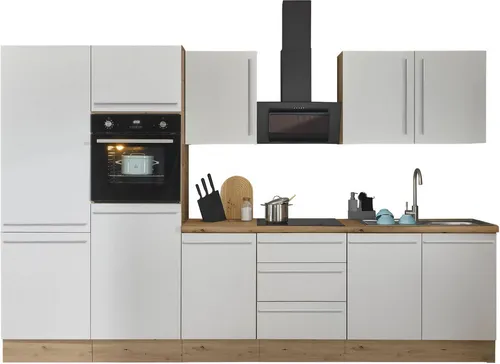 KOCHSTATION Küchenzeile Florida, Breite 330 cm, wahlweise mit E-Geräten,Softclose für Türen/Schubkästen