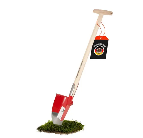 SHW Schwarzwälder Hohlspaten mit Eschen-T-Stiel - Spaten für Garten & Wald, ergonomischer T-Griff und Trittkante für müheloses Eindringen – ideal für Hobbygärtner & Profis.
