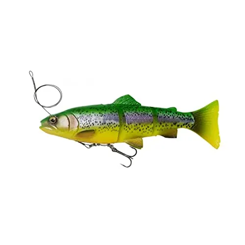 Savage Gear 4D Line Thru Trout - Gummiforelle Gummifisch, Farbe:Firetrout, Länge/Gewicht/Schwimmverhalten:20cm / 98g / moderat sinkend