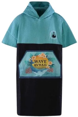 Wave Hawaii Travel Poncho Pahoa, blau-grau, L-XL WH4071 - Dieser stylische Bade-Poncho aus 100% Baumwolle ist perfekt für den Strand. Er bietet Komfort und ist ideal für Surfer. Ein unverzichtbares Accessoire für deinen nächsten Strandbesuch!