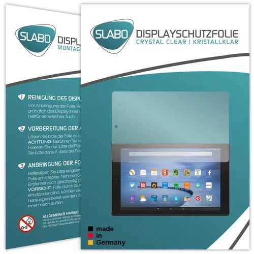 Slabo Displayschutzfolie für Amazon Fire HD 10-Tablet 2015 (2er Set) KLAR Clear