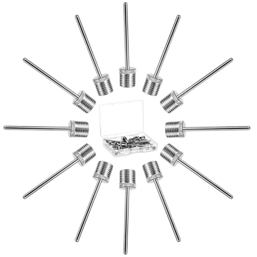 Aruicheng Ballpumpe Nadeln Edelstahl Ballnadel für Ballpumpe 25 Stück Ball Pumpen Nadeln Ballpumpen Aufblasnadel Ball Pump Needle für Fussball,Basketball,Volleyball,Wasserball