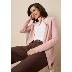 Tamaris Strickjacke mit Taschen in Rosa 44/46 - Stylische Strickjacke in rosa melange, ideal für jeden Anlass. Mit praktischen Eingrifftaschen und V-Ausschnitt für einen modernen Look.