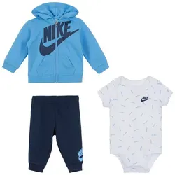Nike Sportswear Erstausstattungspaket JDI TOSS 3PC FZ PANT SET für Babys - 3-teiliges Set aus hochwertigem Sweatware für sportliche Babys, bequem und pflegeleicht, ideal für die ersten Abenteuer.
