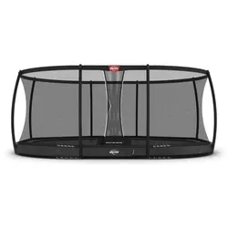 BERG Grand Champion InGround 520 Grey + Safety Net Deluxe - InGround Trampolin mit AirFlow Pro Sprungmatte für 150% mehr Luftdurchlässigkeit, ideal für sicheres Springen und schnellen Trocknungsprozess.