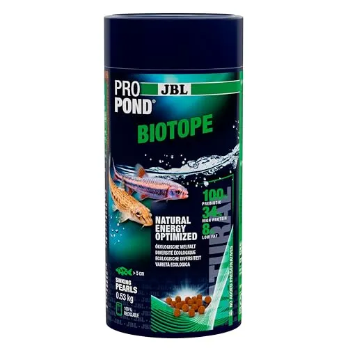 JBL PROPOND BIOTOPE 0,53kg (1 L) | Ganzjahresfutter Perlen für Biotopfische | Insekten & Grünlippmuschel als natürliche Nährstoffquelle | Artgerechte Ernährung | Sinkend | ab 10 °C