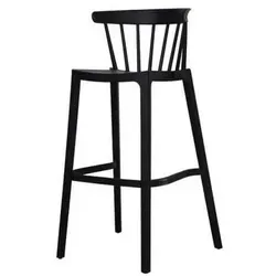 Barhocker VEBA Windson schwarz - Gastronorm-Behälter, stilvoller Barhocker aus robustem Kunststoff in elegantem Schwarz, ideal für Gastronomie und Zuhause.