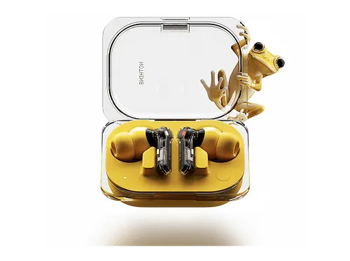 NOTHING Ear (a) In-ear Kopfhörer Bluetooth Gelb/Schwarz - Kopfhörer mit 11-mm-Treiber für Spitzenklang, adaptive Geräuschunterdrückung bis zu 45dB und bis zu 42,5 Stunden Wiedergabezeit – ideal für Musikliebhaber.