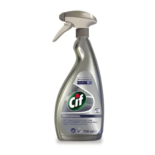 Diversey Cif Professional Edelstahlreiniger 750 ml - Reinigungsmittel für Edelstahl- und Glasoberflächen, duftstofffrei und entfernt mühelos Schmutz, Fett und Fingerabdrücke für ein strahlendes Ergebnis.