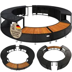 Casaria Pool Verkleidung Polyrattan Ø206cm - Swimmingpools mit FSC®-zertifiziertem Holzrahmen, ideal für stilvolle Gartenbereiche und langlebige Nutzung.