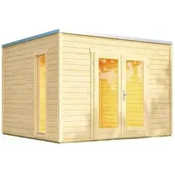Gartenhaus Blockhaus Holzhaus PALERMO 1 - 300x300 cm - Gartenhaus mit 28 mm Wandstärke, abschließbar und einfach zu montieren, ideal für Gartenliebhaber und als zusätzlicher Stauraum.
