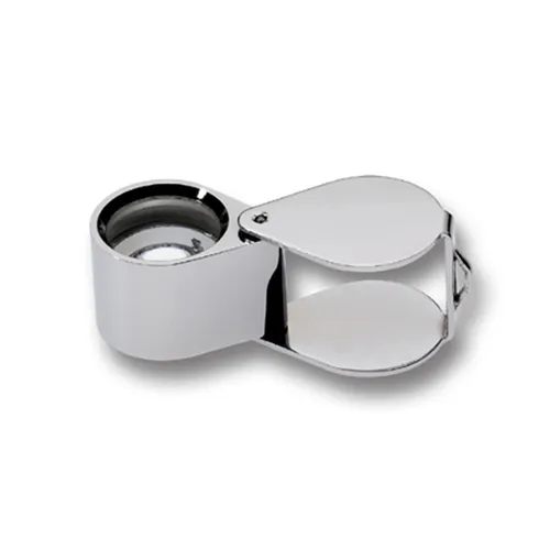Juwelier Lupe Werkzeug Einschlaglupe 10x18mm in Lederetui aplanatisch plankonvex