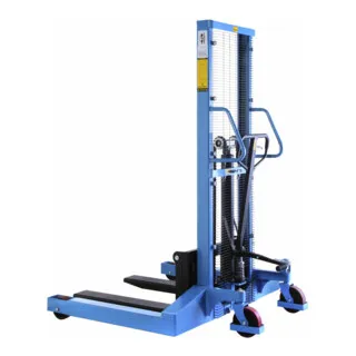 Hanselifter Breitspur Hochhubwagen SDJ1016BS - 1000kg Tragkraft - Hochhubwagen mit manuell-hydraulischem Antrieb und einer maximalen Hubhöhe von 1600 mm, ideal für effizientes Arbeiten in Lager und Produktion.