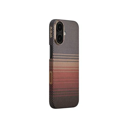 PITAKA Ultra-Slim Case Sunset - iPhone 17 - Handyhülle aus Aramidfaser, ultra-dünn und leicht, 100% MagSafe-kompatibel für kabelloses Laden. Bietet starken Schutz ohne zusätzliches Gewicht, ideal für Minimalisten.