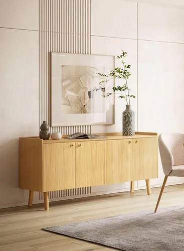Woodman Sideboard Nice, Kommode, Breite 169 cm, Echtholzfurnier aus Eiiche, viel Stauraum