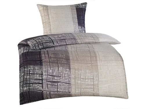 soma Bettwäsche Mikrofaser 135 cm x 200 cm braun / beige, Bettbezug Kopfkissenbezug Set kuschelig weich hochwertig
