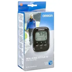 Omron Walking Style IV - Schrittzähler in Schwarz, präzise Schrittzählung für Ihre Fitnessziele
