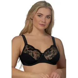Elbrina Bügel-BH EMBROIDERY breite Träger, ohne Schale, mit Bügel, mit Spitze, feminin schwarz 90