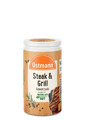 Ostmann Steak & Grill Gewürzsalz 60g - Salze & Gewürzsalze, perfektes Gewürz für saftige Steaks und Grillgerichte, verleiht intensiven Geschmack und Aroma.
