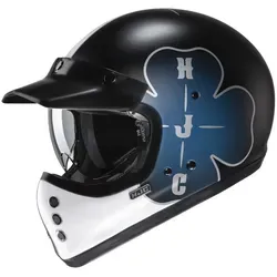 HJC V60 Ofera Helm, schwarz-blau, Größe M für Männer - Leichter und komfortabler Motorradhelm mit fortschrittlicher Fiberglas-Verbundschale. Ideal für stilbewusste Fahrer, die Wert auf Sicherheit und modernes Design legen.