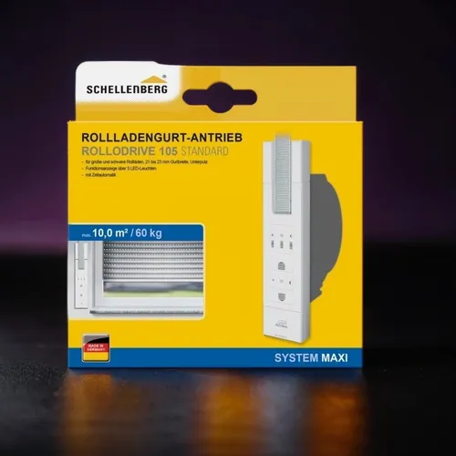 Schellenberg ROLLODRIVE 105 Rolladengurt-Antrieb Weiß - Jalousien & Rollos, der leistungsstarke Rolladengurt-Antrieb für müheloses Öffnen und Schließen von Rollläden in modernem Design.