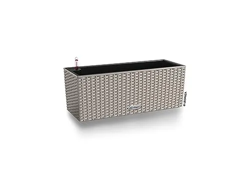Lechuza Blumenkasten Balconera Cottage 50 sandbraun - Garten-Zubehör mit integriertem Wasserspeicher für optimale Pflanzenpflege, UV-beständig und ideal für Innen- und Außenbereich.
