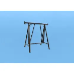 Faltgerüstbock Compact S 1200 Gr.1 braun lackiert - Höhenverstellbarer Gerüstbock mit 1,5 t Tragkraft, ideal für flexible Einsatzmöglichkeiten auf Baustellen.