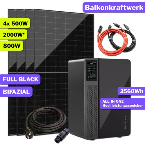 Marstek Solaranlage 2000W mit Jupiter-C Solarspeicher 2,56kWh - Powerstations: Effiziente Balkonkraftwerk-Lösung für nachhaltige Energieerzeugung und hohe Speicherkapazität.