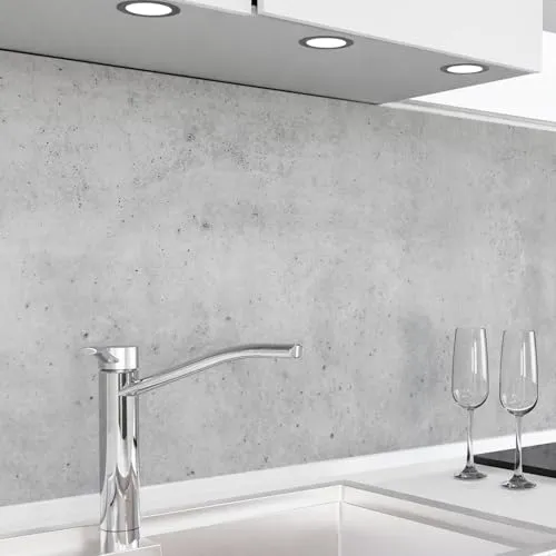danario Küchenrückwand selbstklebend - Matt - Beton - Küchenrückwand aus robuster, hitzebeständiger PET-Folie, selbstklebend und zuschneidbar – idealer Spritzschutz für eine moderne und pflegeleichte Küche.