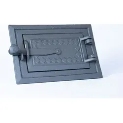 SEZAM Gusseisen Tür 25 x 17 cm für Brotbackofen und Pizzaofen - Grillzubehör aus robustem Gusseisen, ideal für Haus und Garten. Mit hitzebeständiger Farbe und einfacher Montage für perfekten Rauchgeschmack.