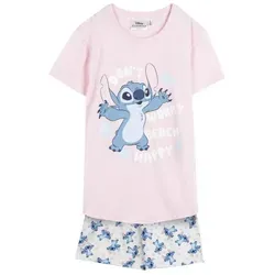Disney Capri-Pyjama Stitch Kinder Schlafanzug kurz Sommer Nachtwäsche Baumwolle (Spar-Set, 2 Stück) 12 Jahre