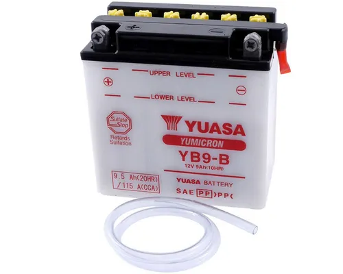 Yuasa YB9-B Batterie mit Wartung - Motorradbatterie mit Sulphate-Stop zur Vermeidung von Plattensulfatierung und bis zu 30 % mehr Startleistung für Motorräder, Scooter und mehr.