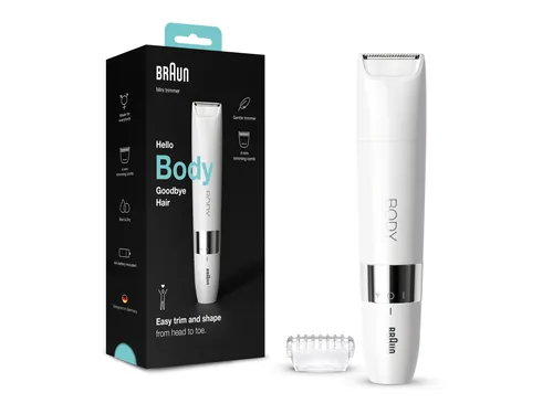 Braun Body Mini-Trimmer BS1000 - elektrischer Körperrasierer für Damen und Herren, präzise Haarentfernung für Bikinizone und Achseln, kompakt und wasserdicht