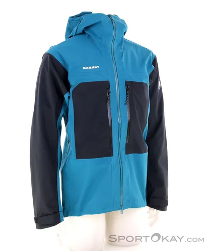 Mammut Taiss HS Hooded Jacket Men - Deep Teal-Black (M) - Jacke für Klettertouren, robust, wasserdicht und atmungsaktiv. Mit nachhaltigem Design und durchdachter Passform für optimale Bewegungsfreiheit.