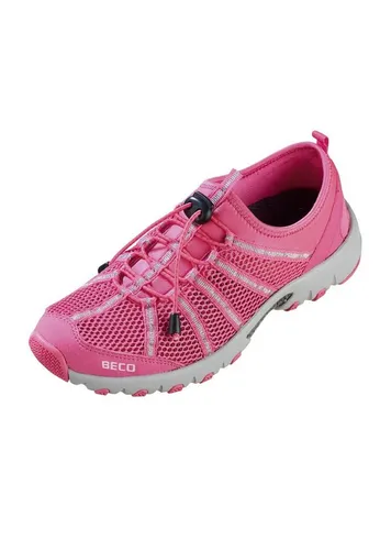 Beco Beermann BEactive Aqua Fitness Trainers Badeschuh - Kinder-Badeschuhe mit Bungee-Schnürung und Wasserablauf, ideal für Schwimmen und Wassersport, Größe 38 in trendigem Rosa.