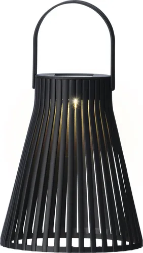 Lumineo Solar Gartenleuchte Laterne 14x18cm Kunststoff - LED Solarleuchte für Garten Balkon - Hängeleuchte Außenleuchte - Solarlampen für Außen hängend als Gartendeko Balkondeko - Schwarz Warmweiß