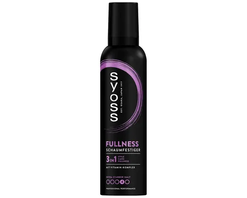 Syoss Schaumfestiger Full Hair 5 - Extra starker Halt - Styling-Mousse mit 48h Kontrolle und Haarverdickungs-Effekt für sichtbar volles Haar.