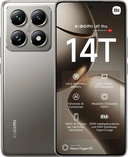 Xiaomi 14T Pro - 5G Smartphone mit 12 GB RAM und 512 GB Speicher - Handy ohne Vertrag mit herausragender Leica-Kamera, 5000 mAh Akku und schnellem 144 Hz AMOLED-Display für ein beeindruckendes Nutzererlebnis.