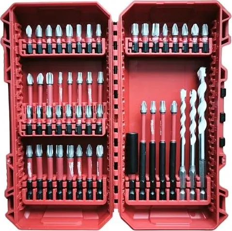 Milwaukee Bit-Set Shockwave 48 tlg. - Hochwertige Bits für alle Werkzeugmarken - Bits für Schrauben und Bohren, 48-teiliges Set aus robustem Edelstahl, ideal für vielseitige Anwendungen.
